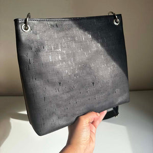 Classic Black Cork Bag - Natural light
