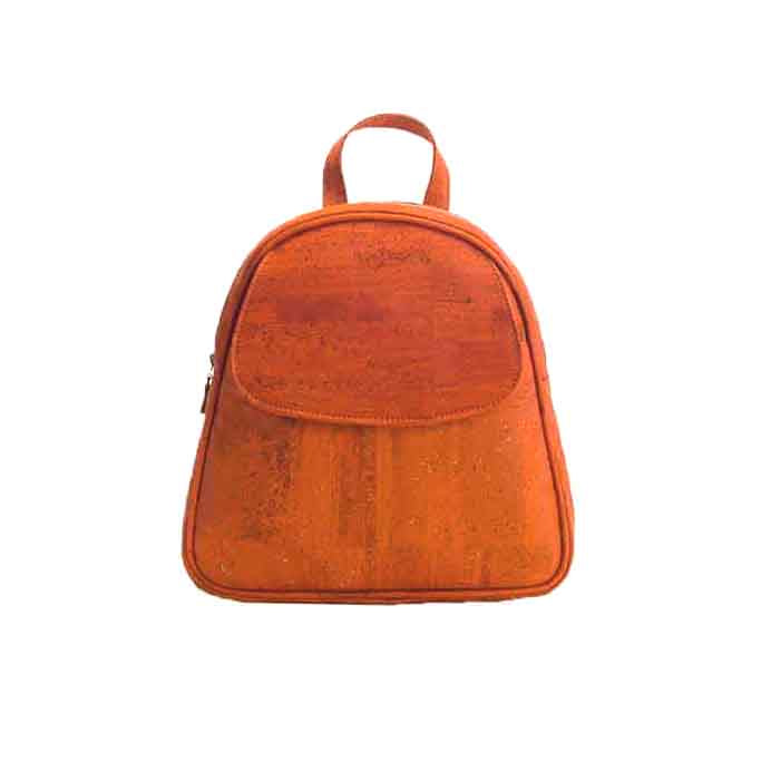 Natural cork backpack. Red and cork hot vegan bucket backpack.