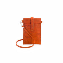 Load image into Gallery viewer, Mini orange cork phone crossbody bag