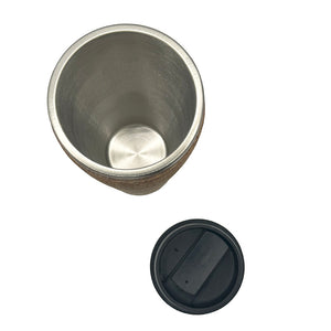 Reusable Thermal Cork Cup  with a Lid - 450ml Open