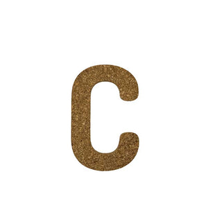 Natural Cork Wall Decorative Letters - Letter C