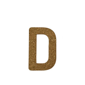 Natural Cork Wall Decorative Letters - Letter D