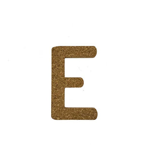 Natural Cork Wall Decorative Letters - Letter E