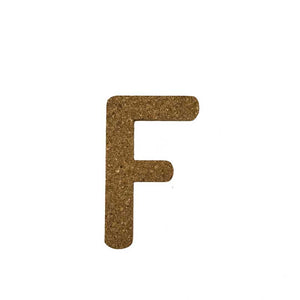 Natural Cork Wall Decorative Letters - Letter F