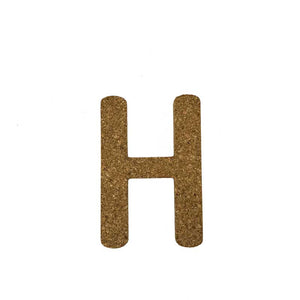 Natural Cork Wall Decorative Letters - Letter H