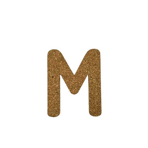 Natural Cork Wall Decorative Letters - Letter M