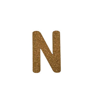 Natural Cork Wall Decorative Letters - Letter N