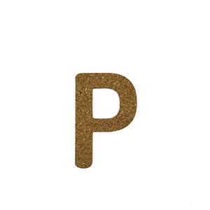 Natural Cork Wall Decorative Letters - Letter  P