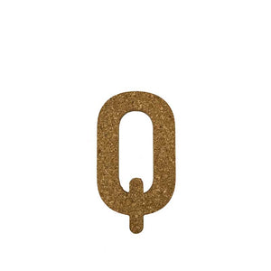 Natural Cork Wall Decorative Letters - Letter Q