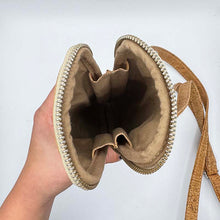 Load image into Gallery viewer, Natural Cork Phone Zipper Crossbody Bag - Internal View