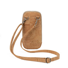 Load image into Gallery viewer, Natural Cork Phone Zipper Crossbody Bag - Back View