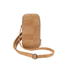 Load image into Gallery viewer, Natural Cork Phone Zipper Crossbody Bag - Front View