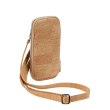 Load image into Gallery viewer, Natural Cork Phone Zipper Crossbody Bag - Side View