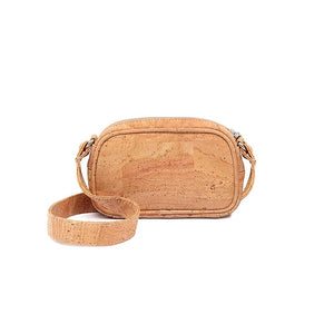 Mini natural cork crossbody bag, front view