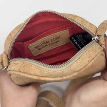 Load image into Gallery viewer, Mini natural cork crossbody bag, internal view