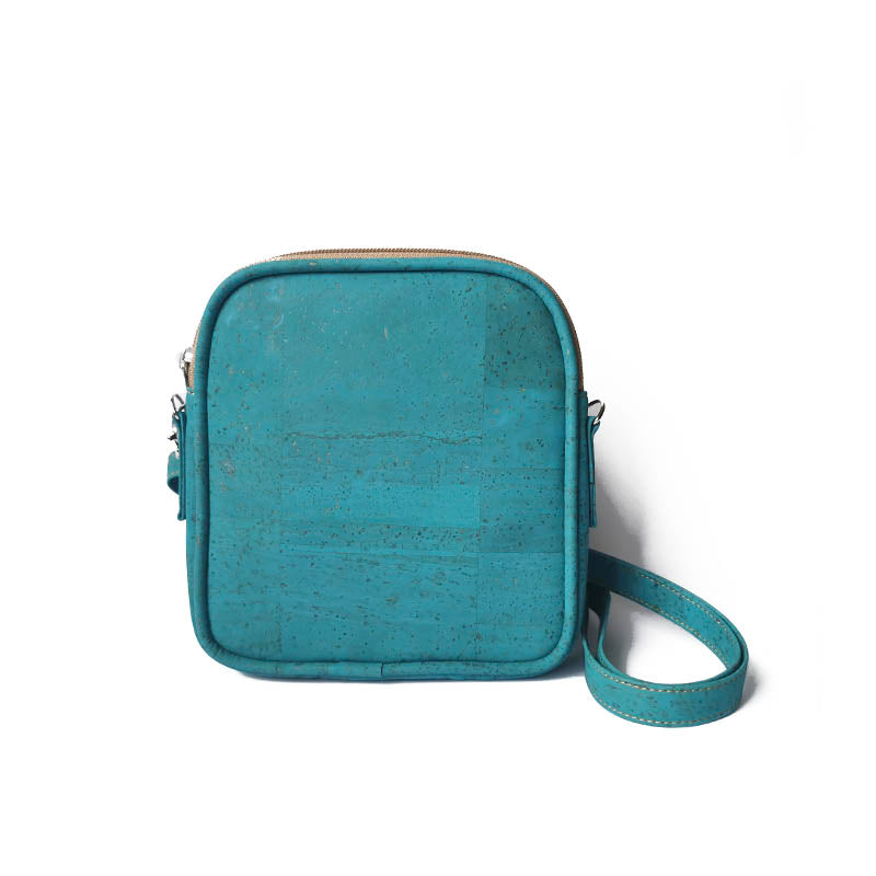 turquoise cork mini crossbody bag low